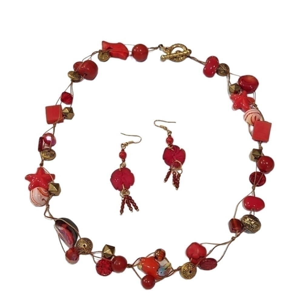 Handmade Jewelry Necklace and Earring Set
